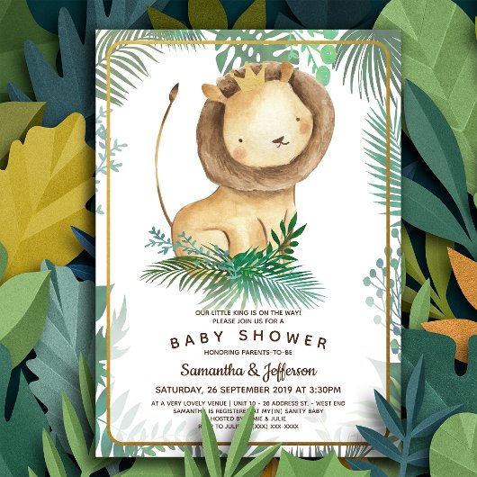Cute Lion Baby shower Thema Kaart