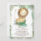 Cute Lion Baby shower Thema Kaart (Voorkant)