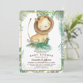 Cute Lion Baby shower Thema Kaart (Staand voorkant)