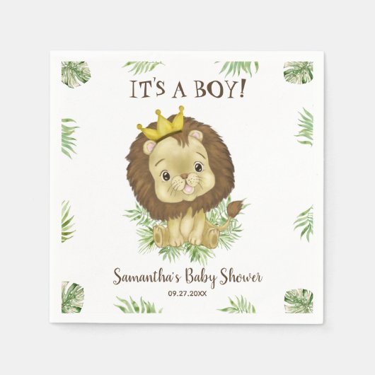 Cute Lion Baby shower Theme Baby shower Servet (Voorkant)