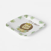 Cute Lion Baby shower Theme Waterverf Safari Papieren Bordje (Gebogen)