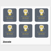 Cute Lion Baby shower Vierkante Sticker (Vel)