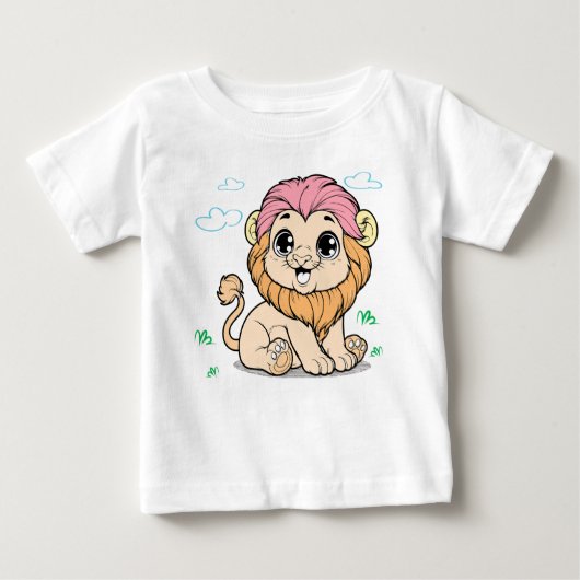 Cute Lion Baby T-Shirt – Colorful Baby (Voorkant)