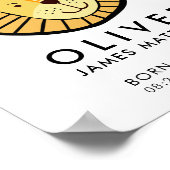 Cute Lion Birth Stats Poster (Hoek)