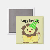 Cute Lion Birthday Wishes Magneet (Voorkant / Achterkant)