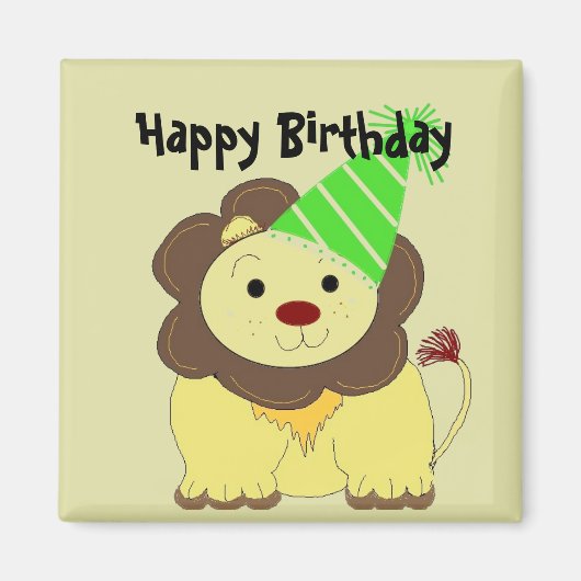 Cute Lion Birthday Wishes Magneet (Voorkant)