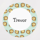 Cute lion blue patroon labels (Design 2)