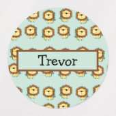 Cute lion blue patroon labels (Design 1)