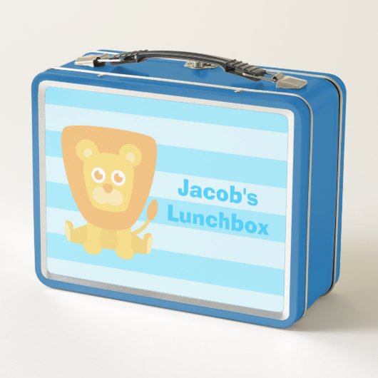 Cute Lion Boy Personalized Lunch Box (Achterkant)