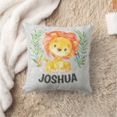 Cute Lion Boy Personalized Nursery King Oerwoud Kussen (Deken)