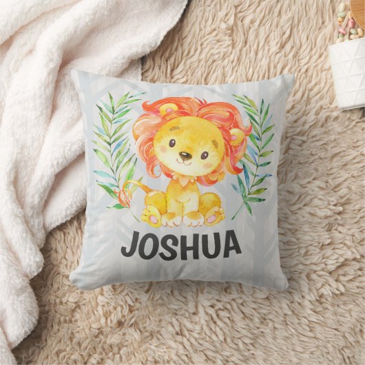 Cute Lion Boy Personalized Nursery King Oerwoud Kussen (Deken)