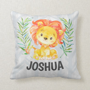 Cute Lion Boy Personalized Nursery King Oerwoud Kussen