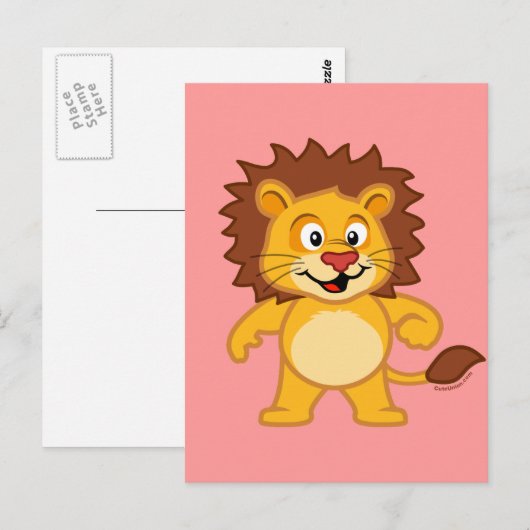 Cute Lion Briefkaart (Voorkant / Achterkant)