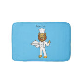 Cute lion chef cartoon illustratie badmat (Voorkant)