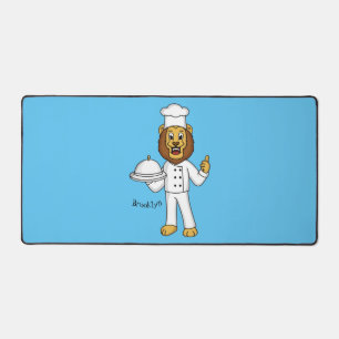 Cute lion chef cartoon illustratie bureaumat