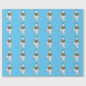 Cute lion chef cartoon illustratie cadeaupapier (Vlak)