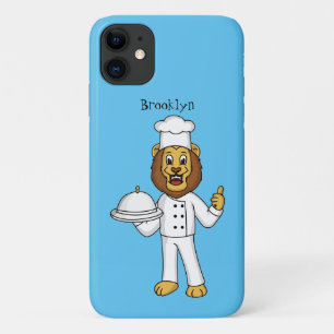 Cute lion chef cartoon illustratie Case-Mate iPhone case