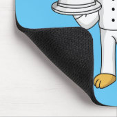 Cute lion chef cartoon illustratie muismat (Hoek)