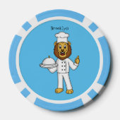 Cute lion chef cartoon illustratie poker chips (Achterkant)