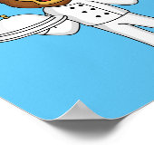 Cute lion chef cartoon illustratie poster (Hoek)