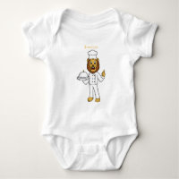 Cute lion chef cartoon illustratie