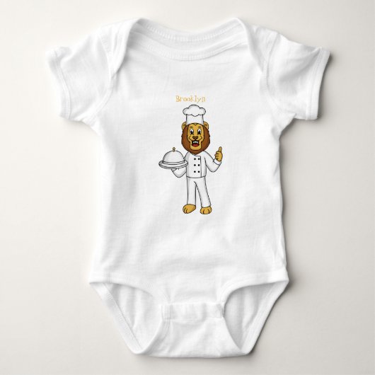 Cute lion chef cartoon illustratie romper (Voorkant)