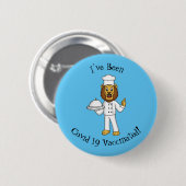 Cute lion chef cartoon illustratie ronde button 5,7 cm (Voorkant /achterkant)
