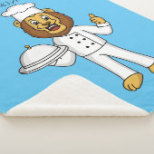 Cute lion chef cartoon illustratie sherpa deken (3/4)