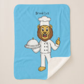 Cute lion chef cartoon illustratie sherpa deken (Voorkant)