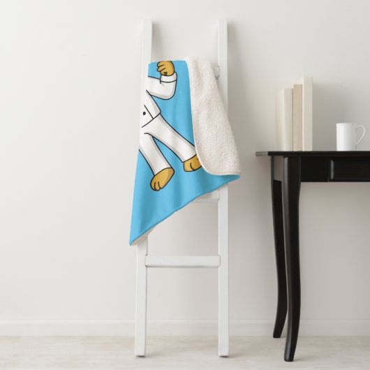 Cute lion chef cartoon illustratie sherpa deken (In situ)