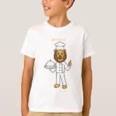 Cute lion chef cartoon illustratie t-shirt (Voorkant)