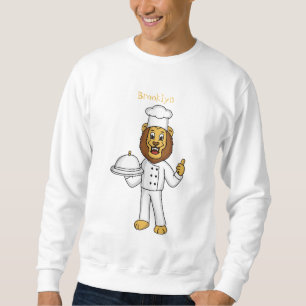Cute lion chef cartoon illustratie trui