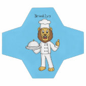 Cute lion chef cartoon illustratie voetbal (Enkel)