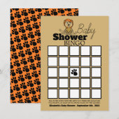 Cute Lion Cub, Baby shower Bingo (Voorkant / Achterkant)