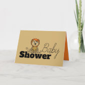 Cute Lion Cub, Baby shower Invitation (Voorkant)