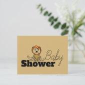 Cute Lion Cub, Baby shower Invitation Uitnodiging Briefkaart (Staand voorkant)