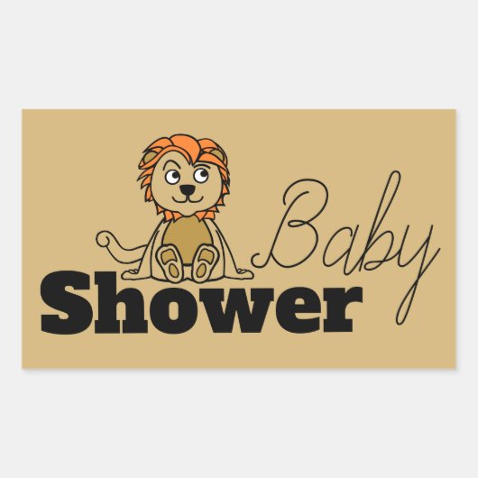 Cute Lion Cub, Baby shower Rechthoekige Sticker (Voorkant)