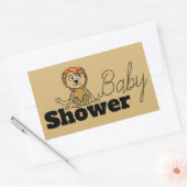 Cute Lion Cub, Baby shower Rechthoekige Sticker (Envelop)