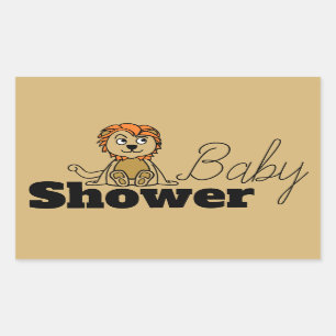 Cute Lion Cub, Baby shower Rechthoekige Sticker