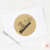 Cute Lion Cub, Baby shower Ronde Sticker (Envelop)