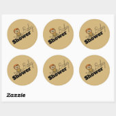 Cute Lion Cub, Baby shower Ronde Sticker (Vel)