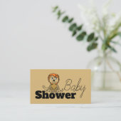 Cute Lion Cub, Baby shower Ticket Invitation Informatiekaartje (Staand voorkant)