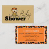 Cute Lion Cub, Baby shower Ticket Invitation Informatiekaartje (Voorkant / Achterkant)