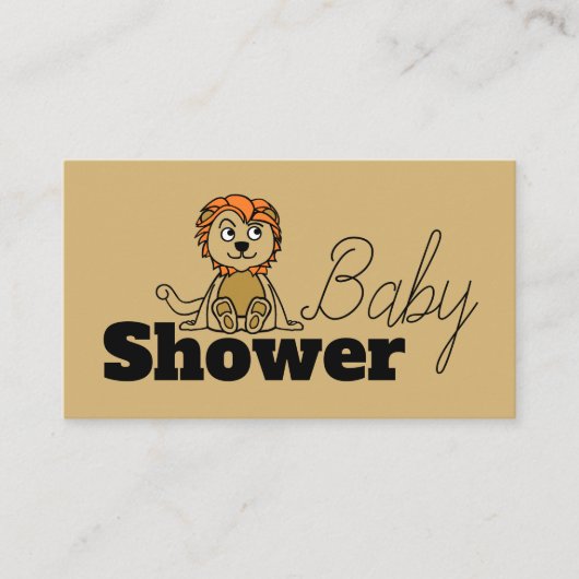 Cute Lion Cub, Baby shower Ticket Invitation Informatiekaartje (Voorkant)