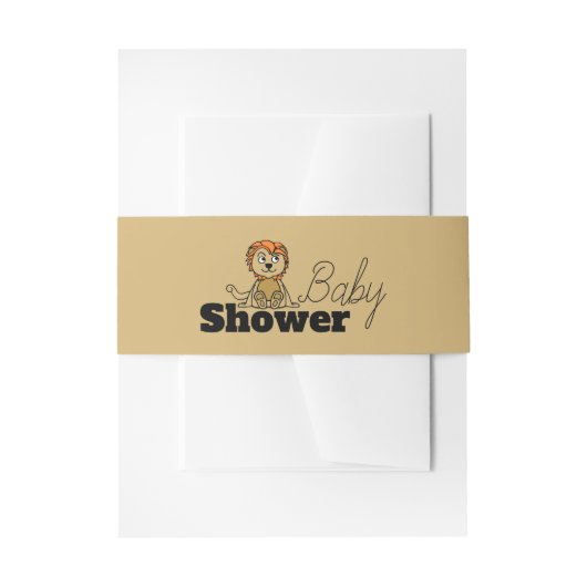 Cute Lion Cub, Baby shower Uitnodigingen Wikkel (Voorkant Voorbeeld)