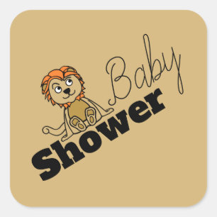 Cute Lion Cub, Baby shower Vierkante Sticker