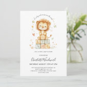 Cute Lion Cub Boy Baby shower Kaart (Staand voorkant)