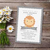 Cute Lion Cub Boy Baby shower Kaart