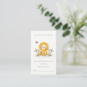 Cute Lion Cub Foliage Diaper Raffle Baby shower Informatiekaartje (Staand voorkant)