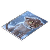 Cute Lion Cub in de sneeuw Notitieboek (Linkerzijde)